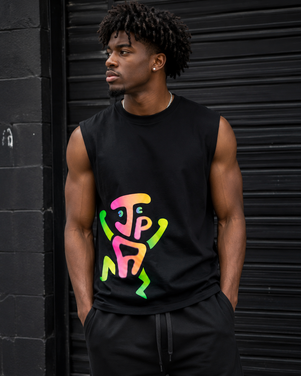 Abstract Tank – Black Jistis pou Adam